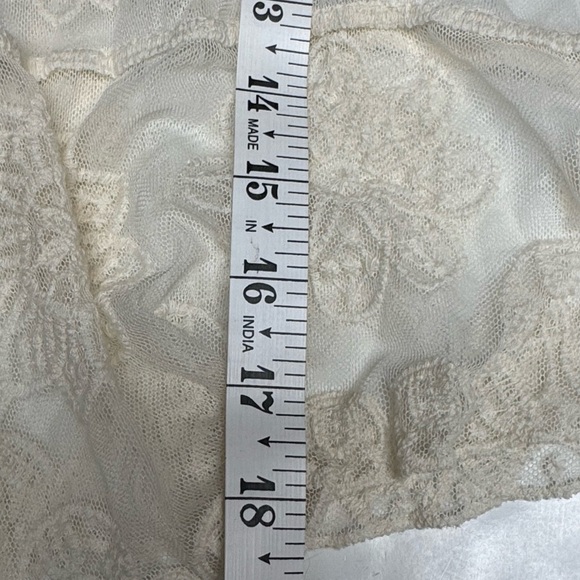 Boho Sheer Lace Tie Front S Cardigan Front Ivory Featival Top - Picture 8 of 8